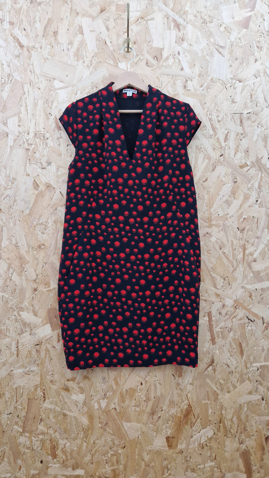 Preloved Whistles Printed Cap Sleeve Shift Dress Size 10