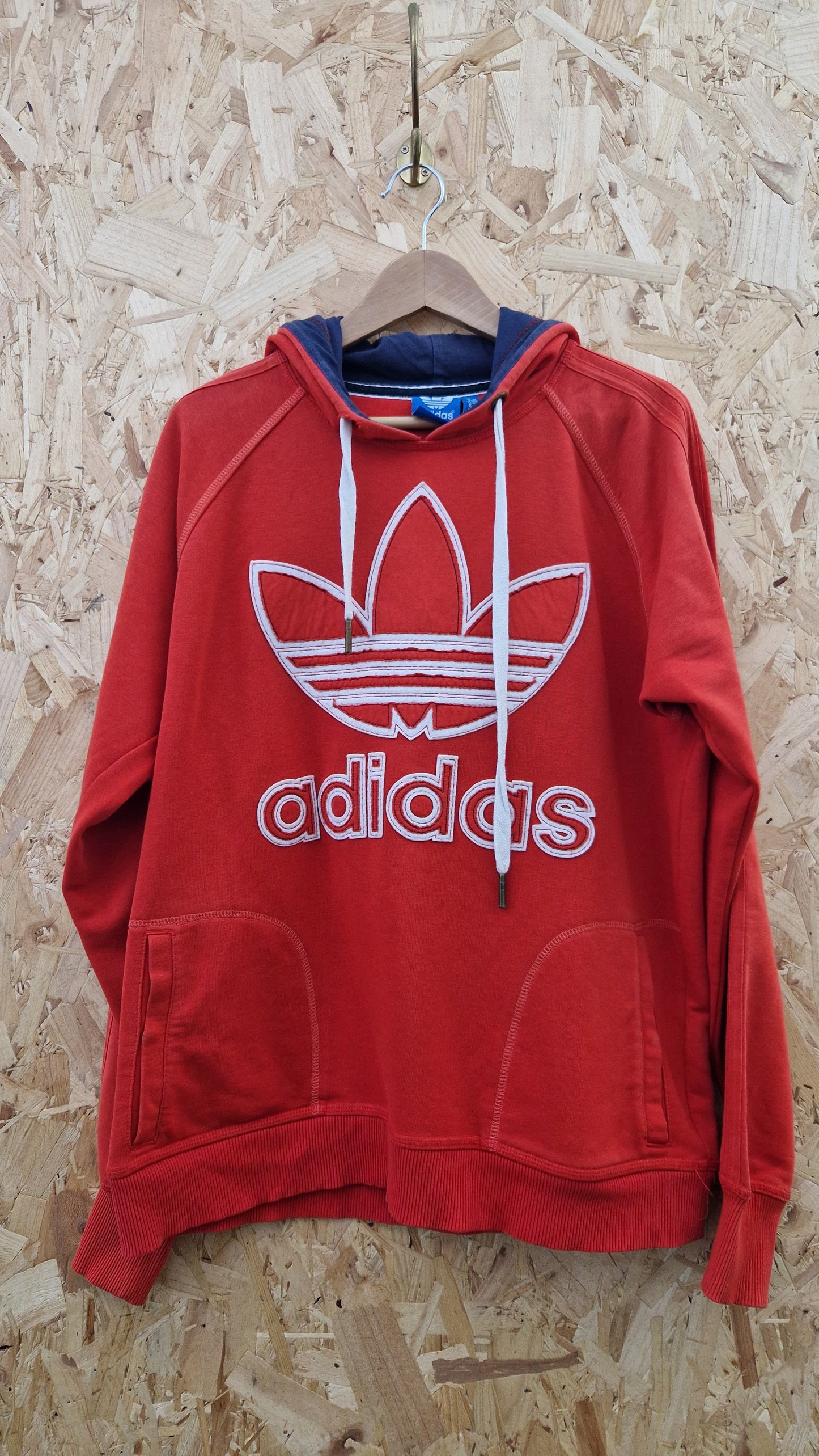 Preloved Adidas Overhead Hoody with Appliqué Logo Size XL