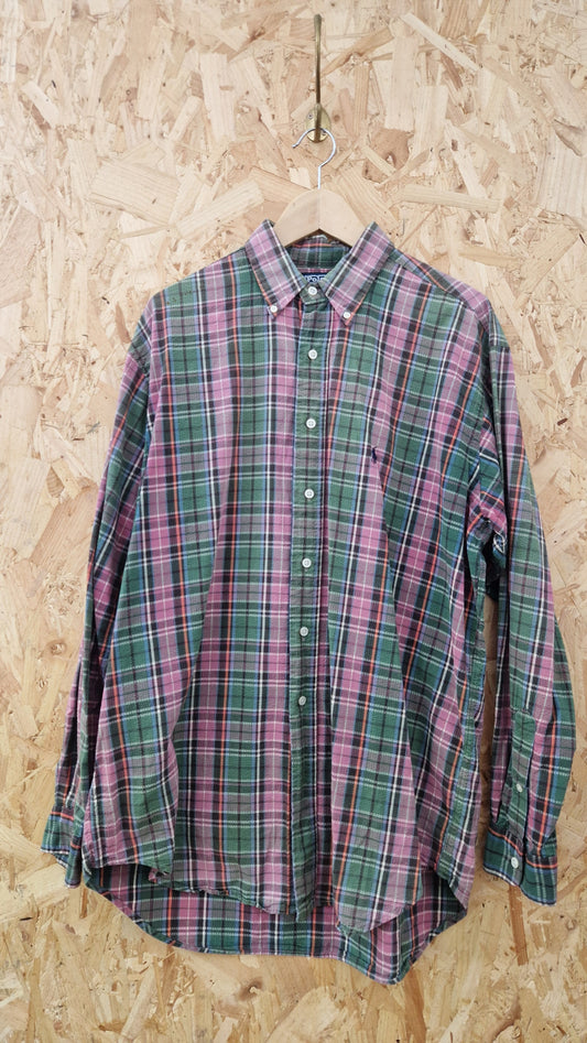 Preloved Polo by Ralph Lauren Seersucker Checked Shirt Size Large